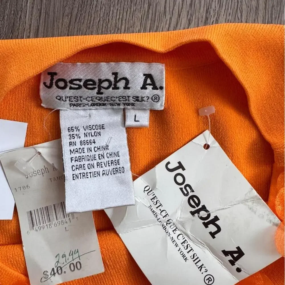 Deadstock Joseph A Y2K Orange Sleeveless Blouse